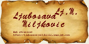 Ljubosava Miljković vizit kartica